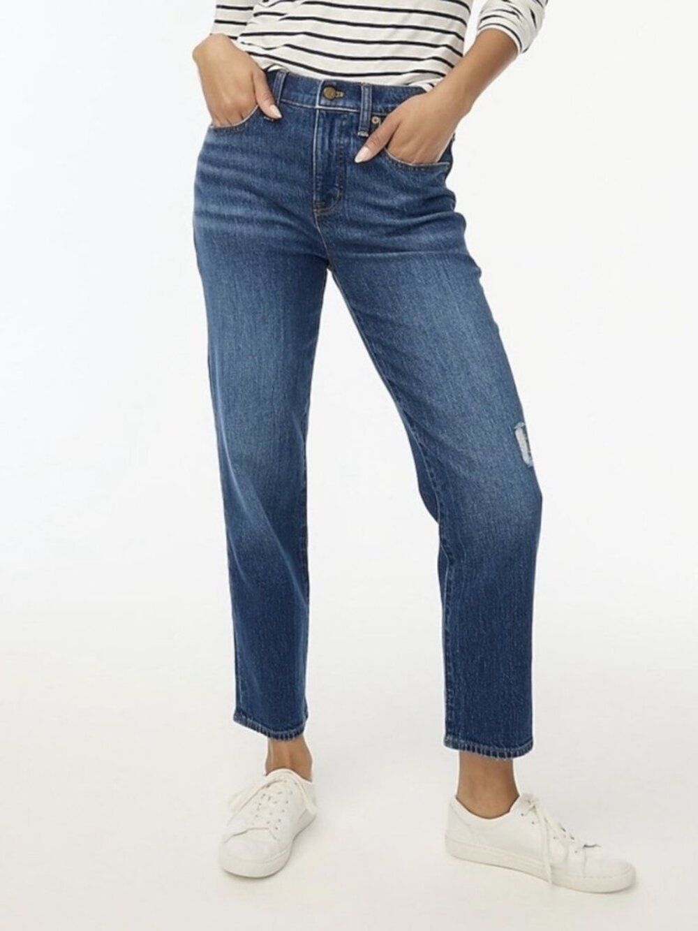J. Crew Womens Relaxed Boyfriend Jeans, Classic Blue Wash Size 28